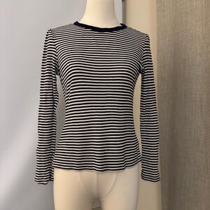 & Other Stories Navy and White Striped Long Sleeve Top